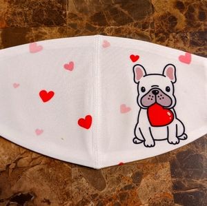 Valentine's frenchie face cover